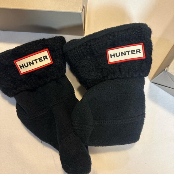 Hunter kids socks rubberized logo patch at rolled cuffs. Size XS (2 pairs ) - Picture 2 of 12